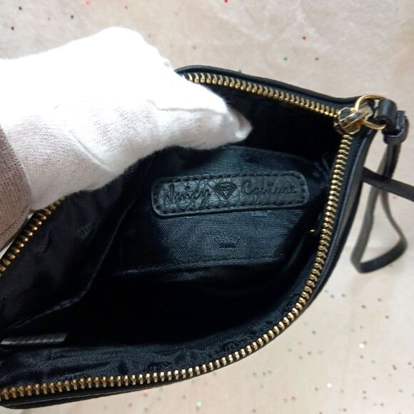 Juicy Couture Gold Metallic Leopard Print Wristlet Black with Two Zip Pockets... - Picture 5 of 10